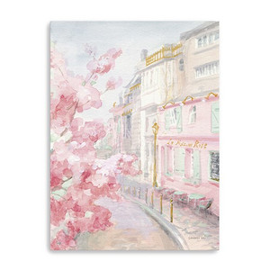 32" Pretty Pastel Pink Paris Street Canvas Wall Art - 808230017313 32" Pretty Pastel Pink Paris Street Canvas Wall Art - 808230017313