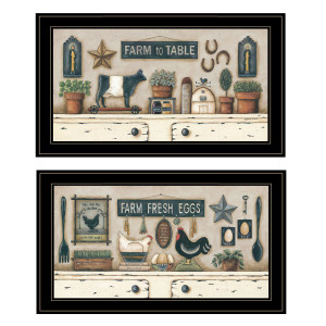 Set Of Two Farm Fresh 2 Black Framed Print Wall Art - 606114682455