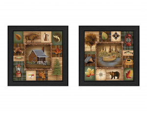 Set Of Two Up North Black Framed Print Wall Art - 606114678854