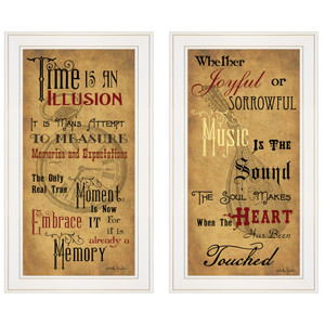 Set Of Two Joyful 1 White Framed Print Wall Art - 606114681229