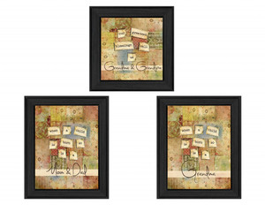 Set Of Three Child Collection Black Framed Print Wall Art - 606114678908