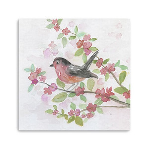 30" Flower and Bird Canvas Wall Art - 808230015425
