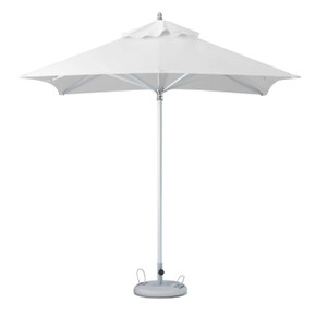 8' White Polyester Square Market Patio Umbrella - 606114663706