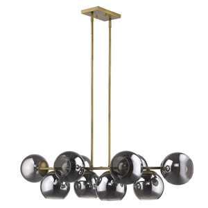 Homeroots Lighting Lunette 10-Light Island Pendant, Aged Brass Finish