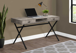 Homeroots Office 47" Rustic Taupe Computer Desk, Rustic Taupe Finish, Modern Rustic Design