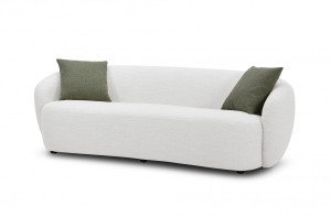 90" Off White Textured Fabric Standard Sofa - 606114648208 90" Off White Textured Fabric Standard Sofa - 606114648208