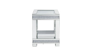 24" Clear Glass And Manufactured Wood Square End Table With Shelf - 606114067160 24" Clear Glass And Manufactured Wood Square End Table With Shelf - 606114067160