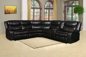 Espresso Brown Faux Leather Reclining Sectional Sofa - 4512839469942 Espresso Brown Faux Leather Reclining Sectional Sofa - 4512839469942