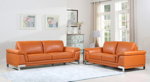 73'' X 39'' X 32'' Modern Camel Leather Sofa And Loveseat - 4512822784809 73'' X 39'' X 32'' Modern Camel Leather Sofa And Loveseat - 4512822784809