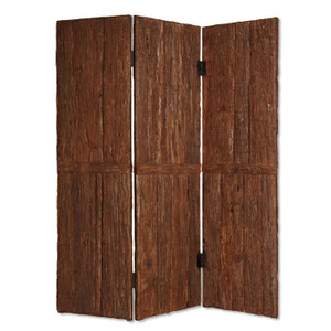 Homeroots Home Decor Wood Tahoe Screen, Brown Finish, 1 Inch x 62 Inch x 72 Inch