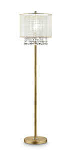 65" Gold Novelty Floor Lamp With White Drum Shade - 606114193494