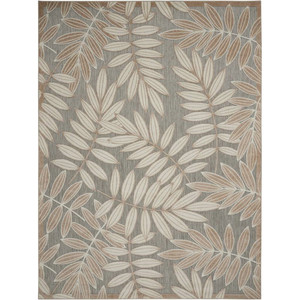 10' X 13' Natural Floral Non Skid Indoor Outdoor Area Rug - 606114455080