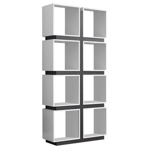 12" x 33.5" x 71.25" White Grey Particle Board Hollow Core Bookcase With A Hollow Core - 4512839649863
