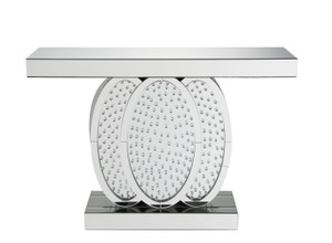 Clear Glass and Faux Crystal Console Table - 4512822885865 Clear Glass and Faux Crystal Console Table - 4512822885865
