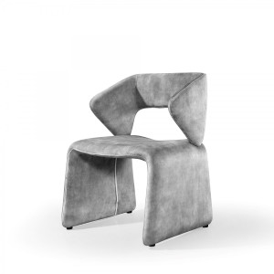 Homeroots Living Room 25" Light Grey Velvet Solid Color Side Chair