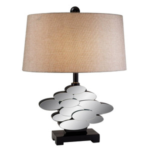 Beautiful Bronzed Table Lamp with Glass Accents - 606114543039