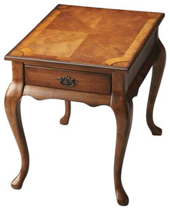 25" Medium Brown Solid And Manufactured Wood Rectangular End Table With Drawer - 606114077992