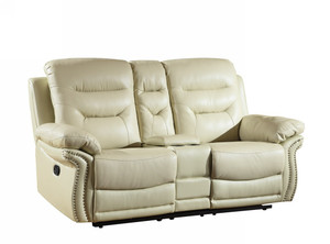 Homeroots Furniture 44" Comfortable Beige Microfiber Console Loveseat, Beige