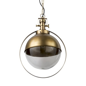Gold Metal Sphere Pendant Hanging Light - 808230029842
