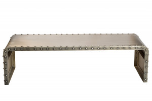 Homeroots Bench Shaped Metal Coffee Table