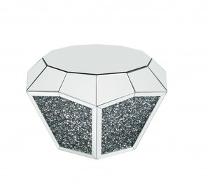 28" Silver And Clear Glass And Manufactured Wood Round Mirrored Coffee Table - 606114146643 28" Silver And Clear Glass And Manufactured Wood Round Mirrored Coffee Table - 606114146643