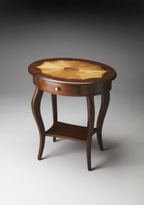 Homeroots Living Room Traditional Cherry Oval Accent Table