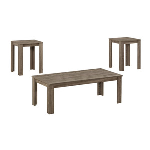 Homeroots Dark Taupe Table Set, Dark Taupe, 3-Piece Set