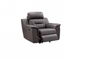 Homeroots Living Room 41" Brown Fascinating Leather Reclining Chair, Brown