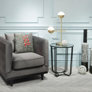 Homeroots Lighting White and Brushed Bronze Crossed Table Lamp