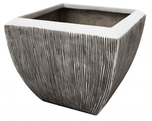 Large Distressed And Ribbed Flower Pot Planter - 614486179503