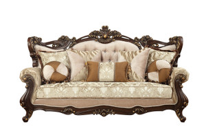 42" X 90" X 51" Fabric Walnut Upholstery Wood Leg/Trim Sofa w/7 Pillows - 4512839710600 42" X 90" X 51" Fabric Walnut Upholstery Wood Leg/Trim Sofa w/7 Pillows - 4512839710600