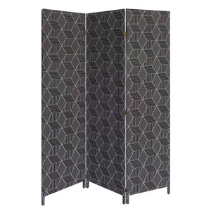 3 Panel Black Soft Fabric Finish Room Divider - 4512822856704 3 Panel Black Soft Fabric Finish Room Divider - 4512822856704