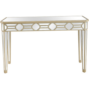 Gold Trimmed Mirrored Console Table - 808230070264 Gold Trimmed Mirrored Console Table - 808230070264