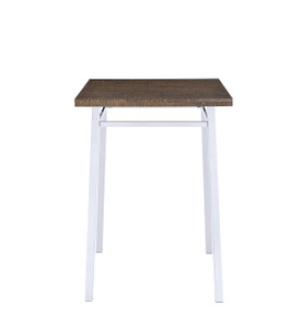 30" X 30" X 42" Oak And Chrome Bar Table - 689211809888 30" X 30" X 42" Oak And Chrome Bar Table - 689211809888