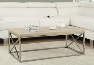 X Trestle Light Natural and Chrome Coffee Table - 4512822776873 X Trestle Light Natural and Chrome Coffee Table - 4512822776873