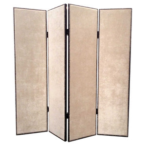 1 X 84 X 84 Beige Wood &amp;amp; Fabric Chateau Screen - 689805010751