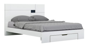 60" X 80" X 43" 4pc Queen Modern White High Gloss Bedroom Set - 4512822785028