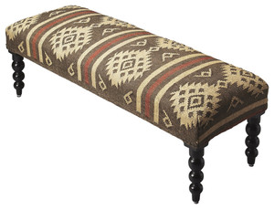 Homeroots Living Room Jute Upholstered Bench