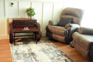 Retro Maroon Metal Delivery Box Accent Side Table - 606114576013