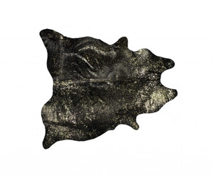 Homeroots Decor 72" x 84" Chocolate and Gold Cowhide Area Rug