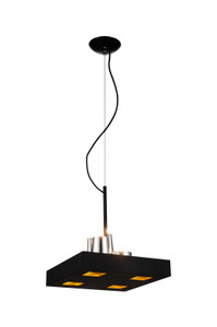 14" X 14" X 59" Black Stainless Steel Pendant Lamp - 4512839464985