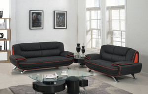 67'' X 35'' X 35'' Modern Black Leather Sofa And Loveseat - 4512822784427 67'' X 35'' X 35'' Modern Black Leather Sofa And Loveseat - 4512822784427