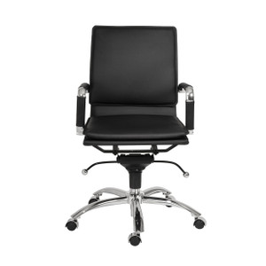 25.99" X 26.78" X 38.39" Low Back Office Chair in Black with Chromed Steel Base - 4512839461229