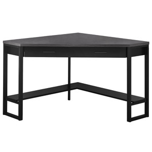 Black and Grey Top Corner Computer Desk - 4512839642857