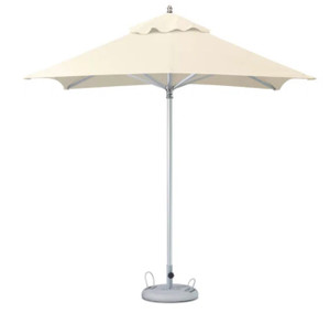 8' Ecru Polyester Square Market Patio Umbrella - 606114663713
