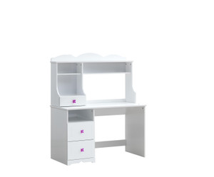 47" White Rubberwood Wood Rectangular Writing Desk With Two Drawers - 606114686989 47" White Rubberwood Wood Rectangular Writing Desk With Two Drawers - 606114686989