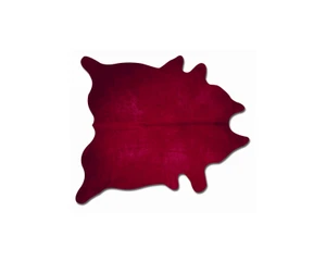 Homeroots Decor 60" X 84" Burgundy Cowhide Area Rug