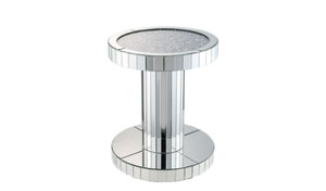 23" Mirrored Mirrored And Manufactured Wood Round End Table - 606114066767 23" Mirrored Mirrored And Manufactured Wood Round End Table - 606114066767
