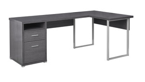 47.25" x 78.75" x 30" Grey Silver Particle Board Hollow Core Metal Computer Desk - 4512839651439 47.25" x 78.75" x 30" Grey Silver Particle Board Hollow Core Metal Computer Desk - 4512839651439