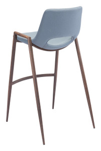 Homeroots Living Room Set of Two Gray Retro Modern Funk Bar Chairs